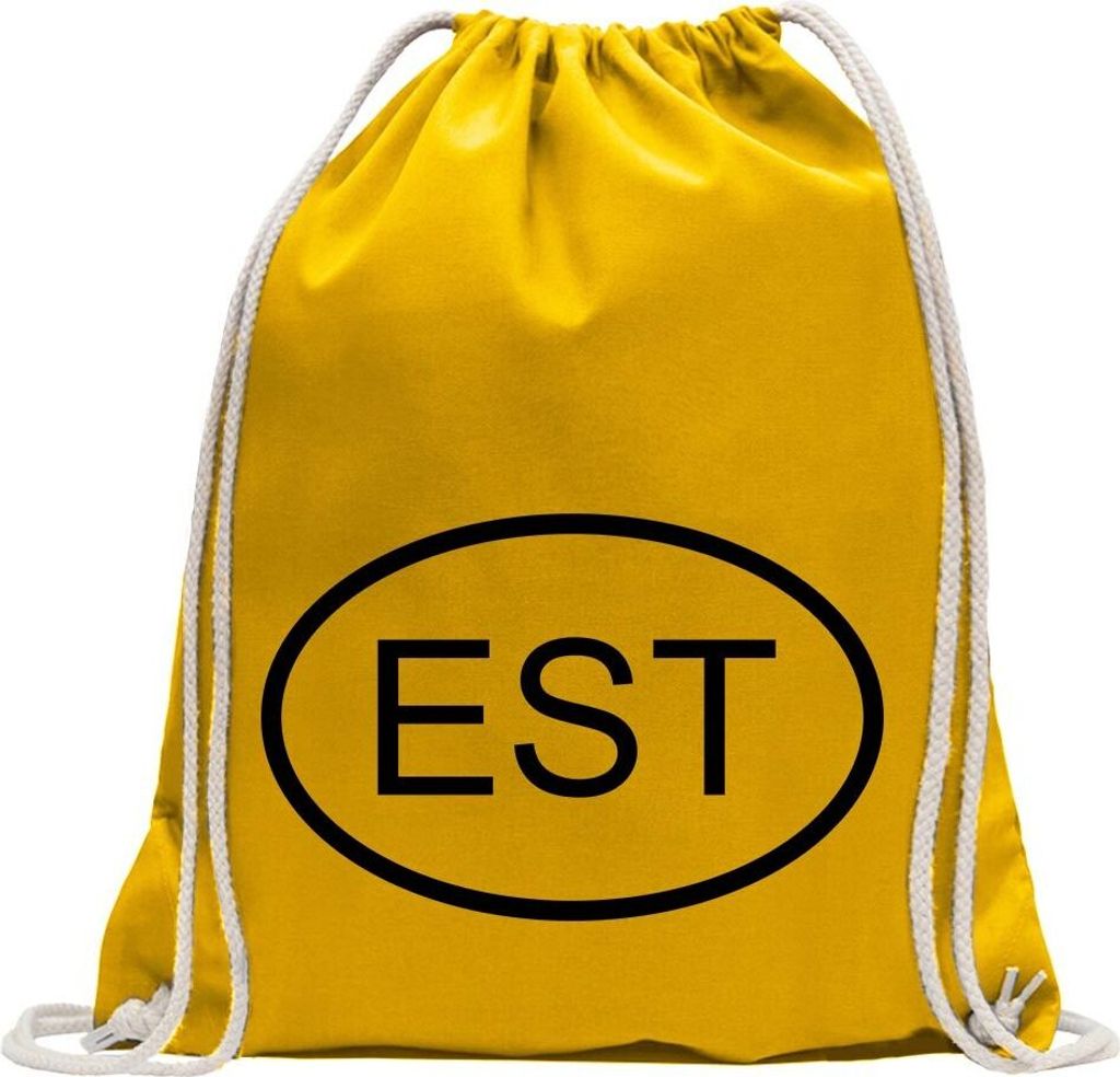 Kiwistar - Turnbeutel - gelb - Estland EST - Fun Rucksack Sport Beutel Gymsack Baumwolle mit Ziehgurt