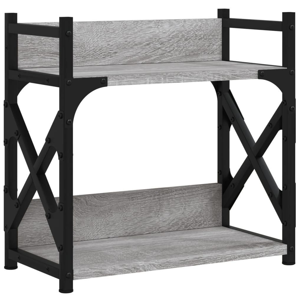 vidaXL Druckerständer 2 Ablagen Grau Sonoma 40x20x40 cm Holzwerkstoff