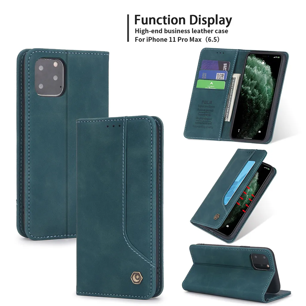 Custodia Libro Blu iPhone 11 Pro Max - Elegante Ecopelle Vintage