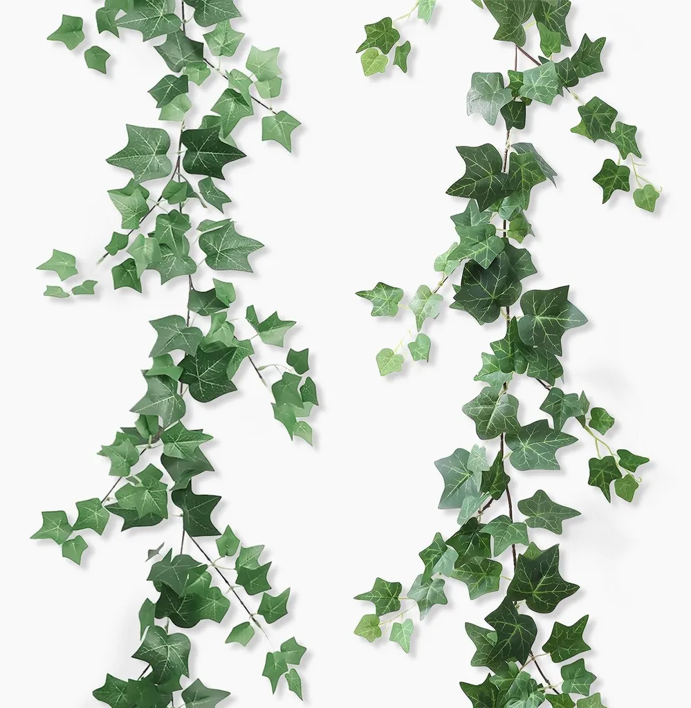 Plante suspendue en lierre artificiel foncé lot de 2 pour décoration