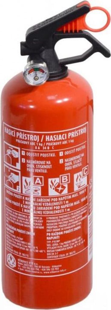 Estintore con manometro (polvere, 1 kg, 29 cm, ABC) Immagine del prodotto 