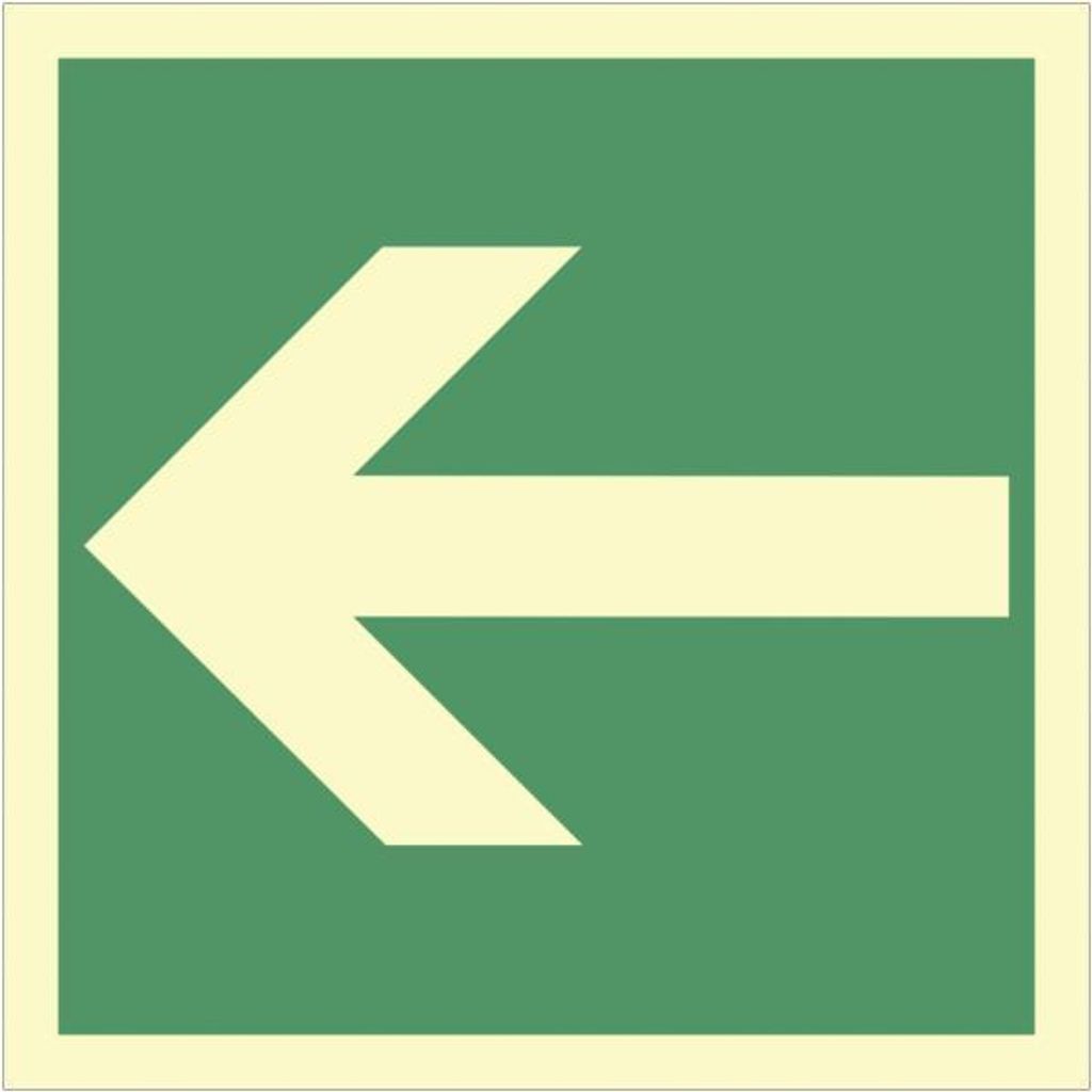 Dreifke Schild Richtungsangabe, BGV A8, Kunststoff, langnachleuchtend, 160-m...