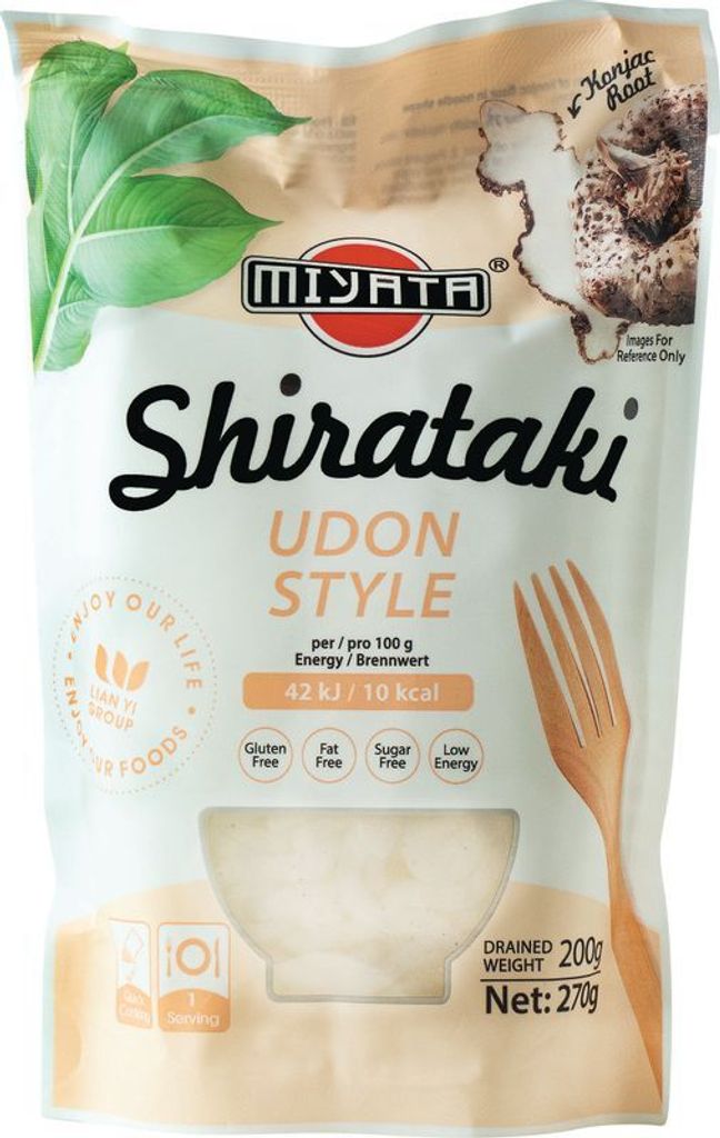 MIYATA Shirataki Konjak Nudeln Udonnudel-Form 270g / 200g ATG | Udon Style | LOW CARB asiatischer Art (Udong)