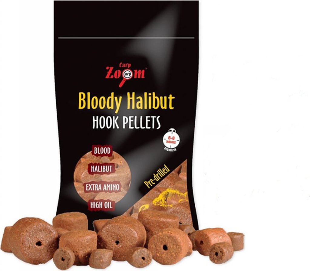 Carp Zoom pelety s dírou Bloody Halibut Hook Pellets 150g Obrázek produktu 
