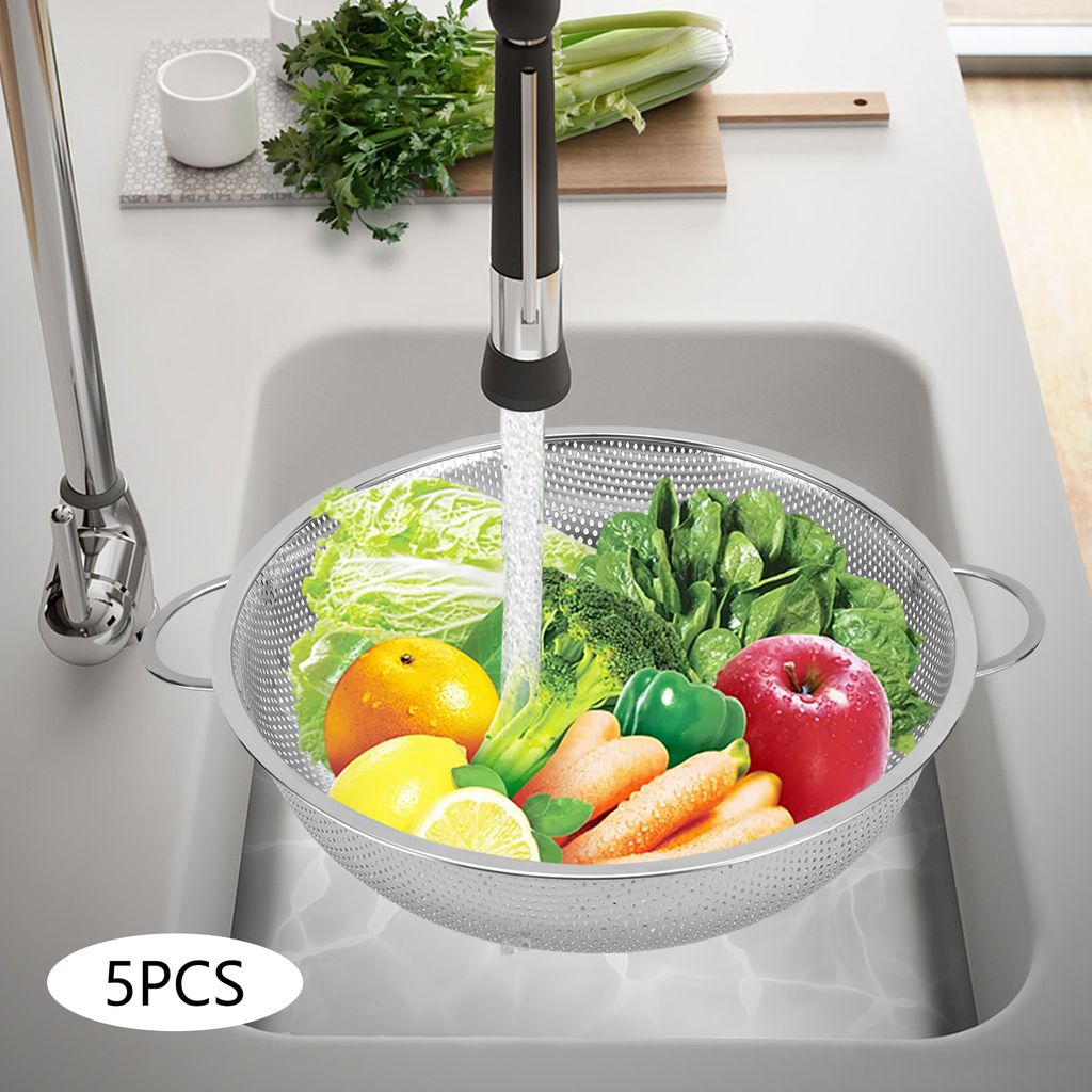 Hinapan Edelstahl Siebkellen 4 Stück - Küchensiebe Für Hot Pot & Frittieren