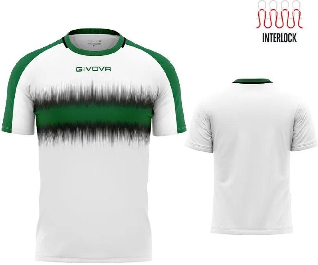 Sport-T-Shirt Givova Radio Grün-Schwarz Weiß
