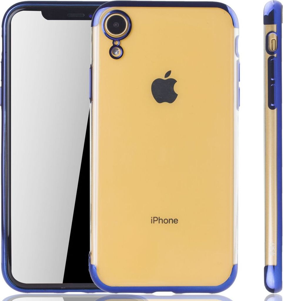 Handyhülle für Apple iPhone XR Blau - Clear - TPU Silikon Case Backcover Schutzhülle in Transparent Blau