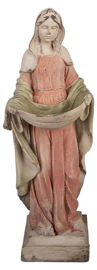 Clayre & Eef Dekorationsfigur Maria 16x16x44 cm Beige Keramikmaterial
