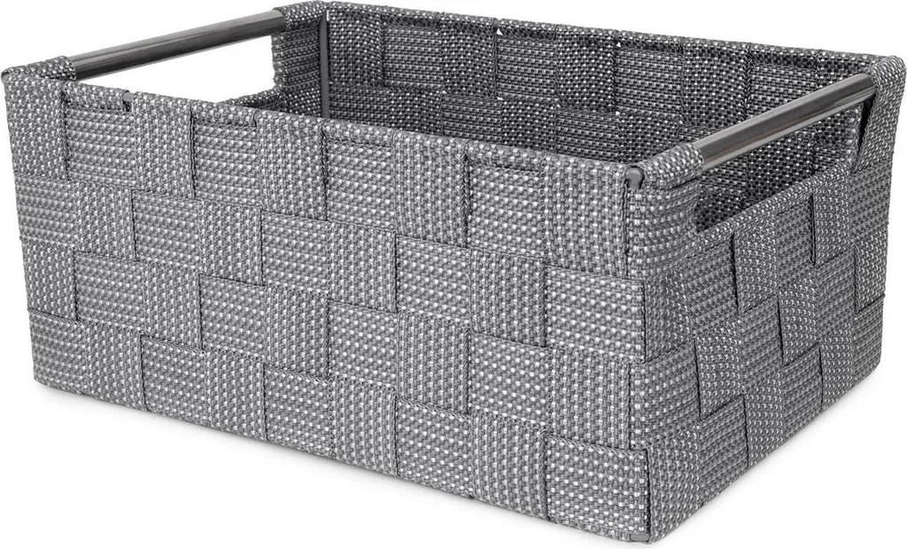 Petit panier de rangement Toronto S gris foncé pour salle de bain et bureau