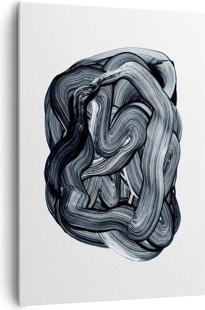 Bild auf Leinwand - Leinwandbild - Einteilig - Abstraktion schwarz verschwommen - 70x100cm - Wand Bild - Wandbilder - Leinwanddruck - Wanddekoratio...