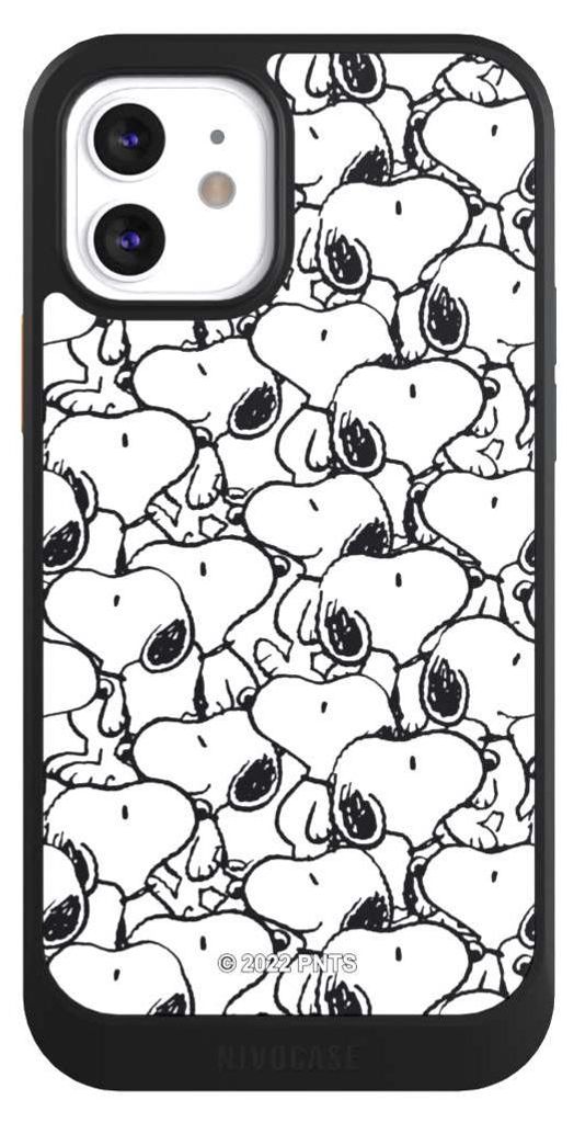 NIVOCASE Hülle für Apple iPhone 12 Handyhülle NIVOcore Case Schwarz Muster Peanuts Snoopy
