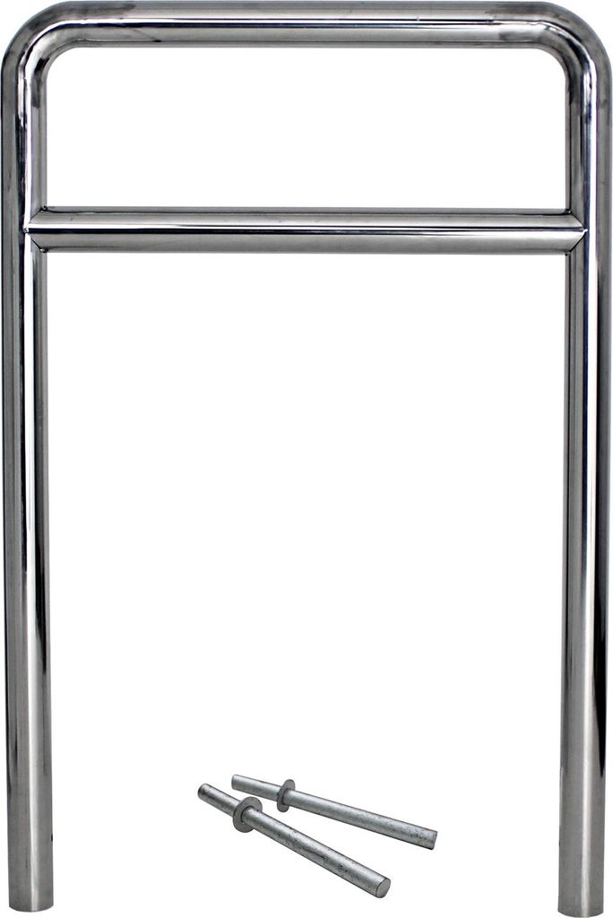Fahrradanlehnbügel 118 x 78 cm Edelstahl Ø 60 mm grau Einbetonieren Fahrradständer Parker Typ H