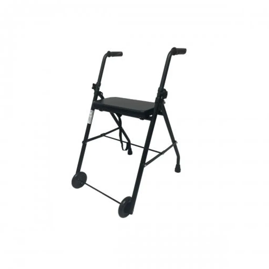 Déambulateur stable pour éviter les chutes avec siège de repos noir
