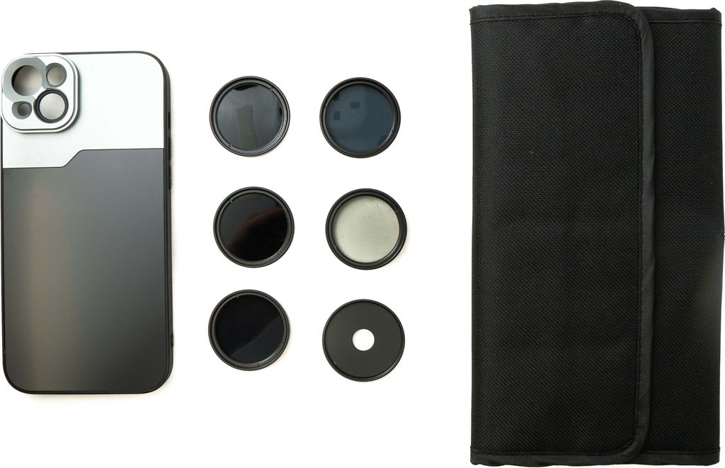 SYSTEM-S ND Filter Set 37 mm Neutraldichte mit Hülle und Tasche für iPhone 14 Plus