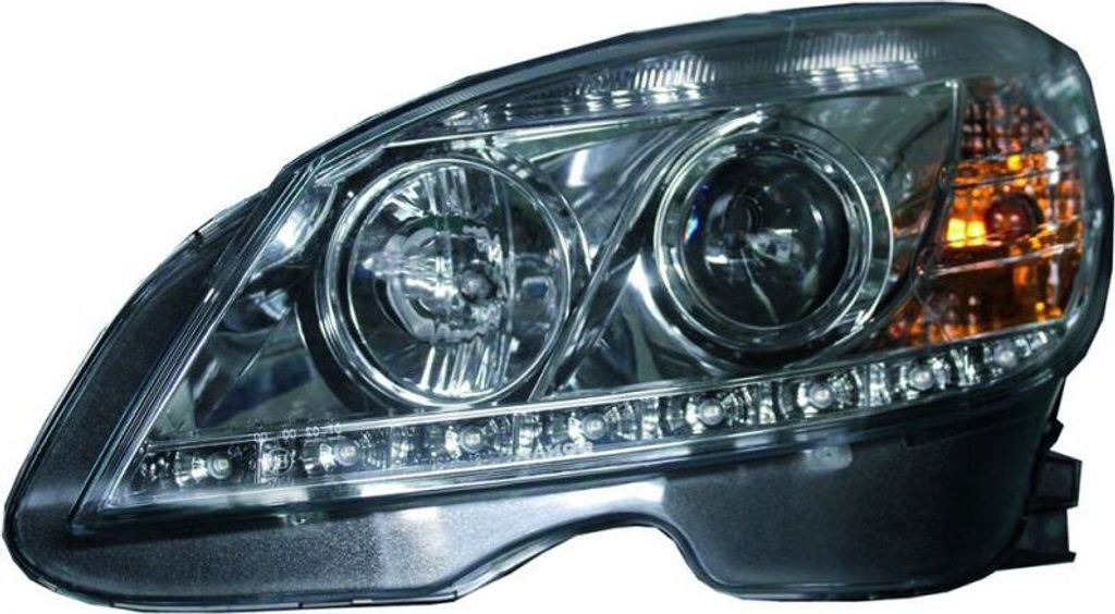 Dayline Scheinwerfer Mercedes C-Klasse W204 m. R87 Tagfahrlicht chrom