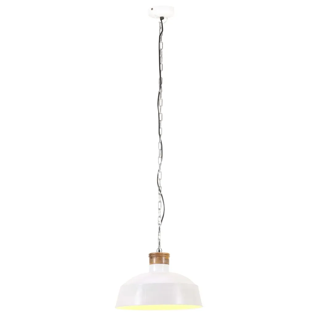 vidaXL Lampe à suspendre industrielle 58 cm blanc E27 pour intérieur