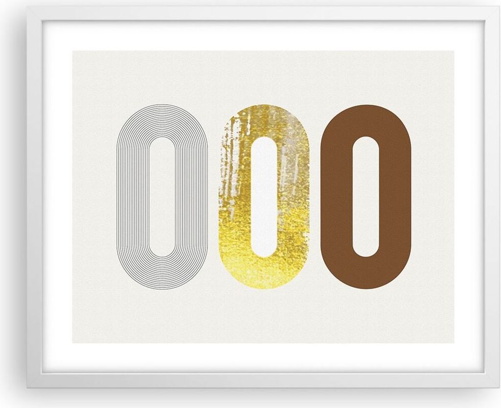 Gerahmtes Poster - Weißer Rahmen - Oval Laufband Abstraktion - 50x40 cm - Wand Bild - Wanddeko - Wandbilder - Kunstposter - Wandposter - Bilderrah...