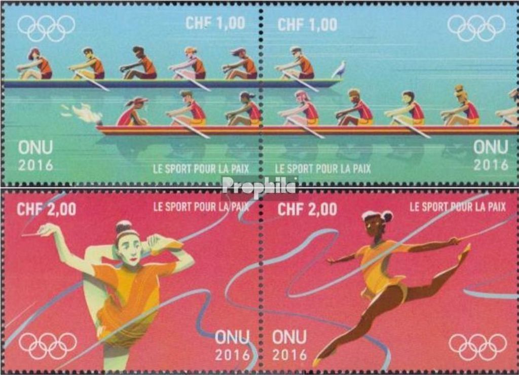 Briefmarken UNO - Genf 2016 Mi 956-959 Paare (kompl.Ausg.) gestempelt Sport für den Frieden