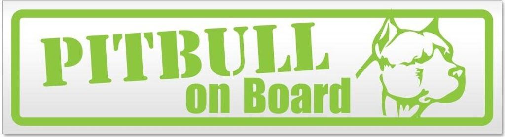 Kiwistar - Autoaufkleber - Lindgrün - 20 x 5,3 cm - Pitbull on Board - Hinweis Aufkleber Sticker für Auto, Kfz, Fahrrad, PKW, LKW