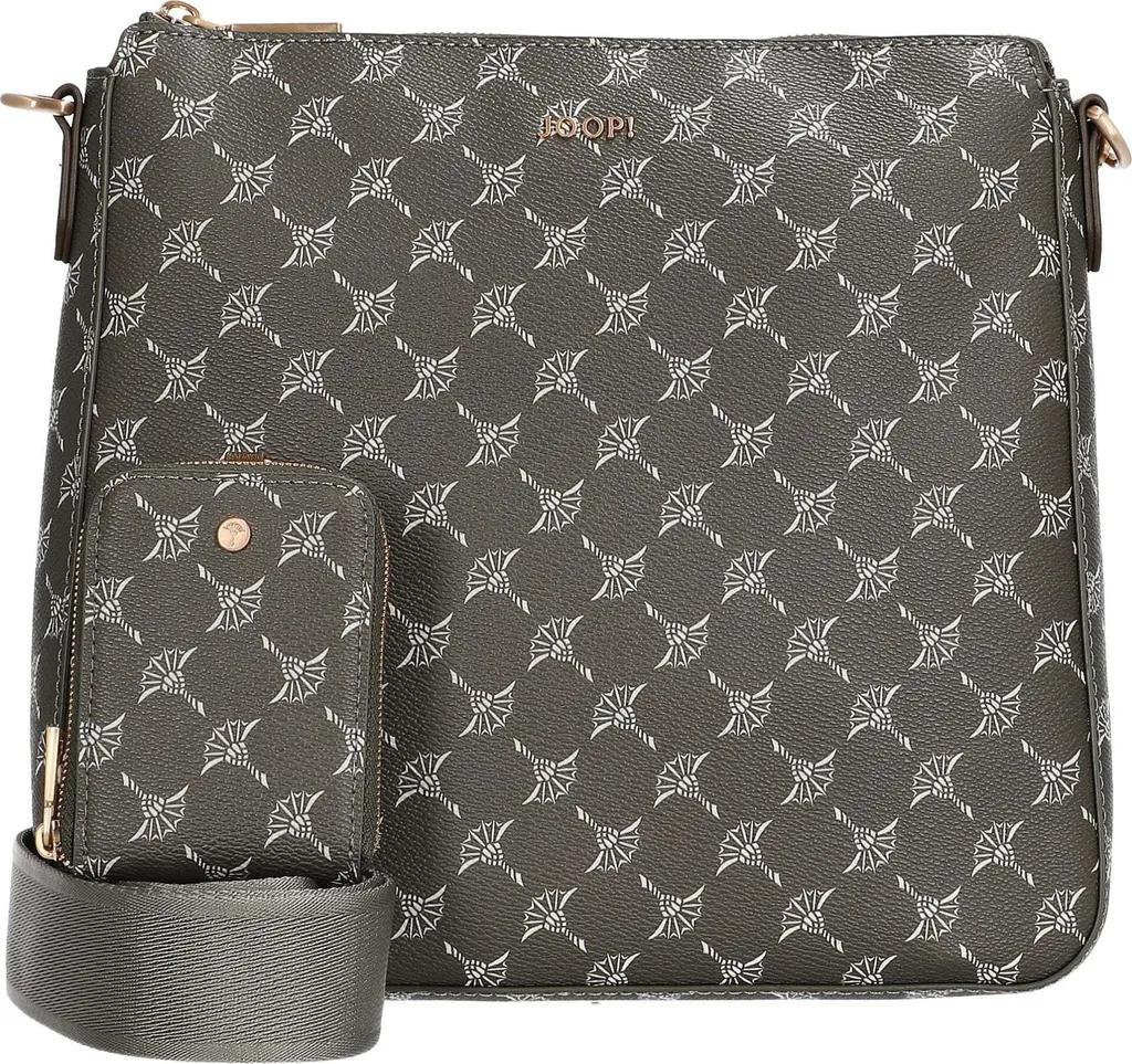Sac à bandoulière en cuir synthétique imprimé blanc cassé 27 cm