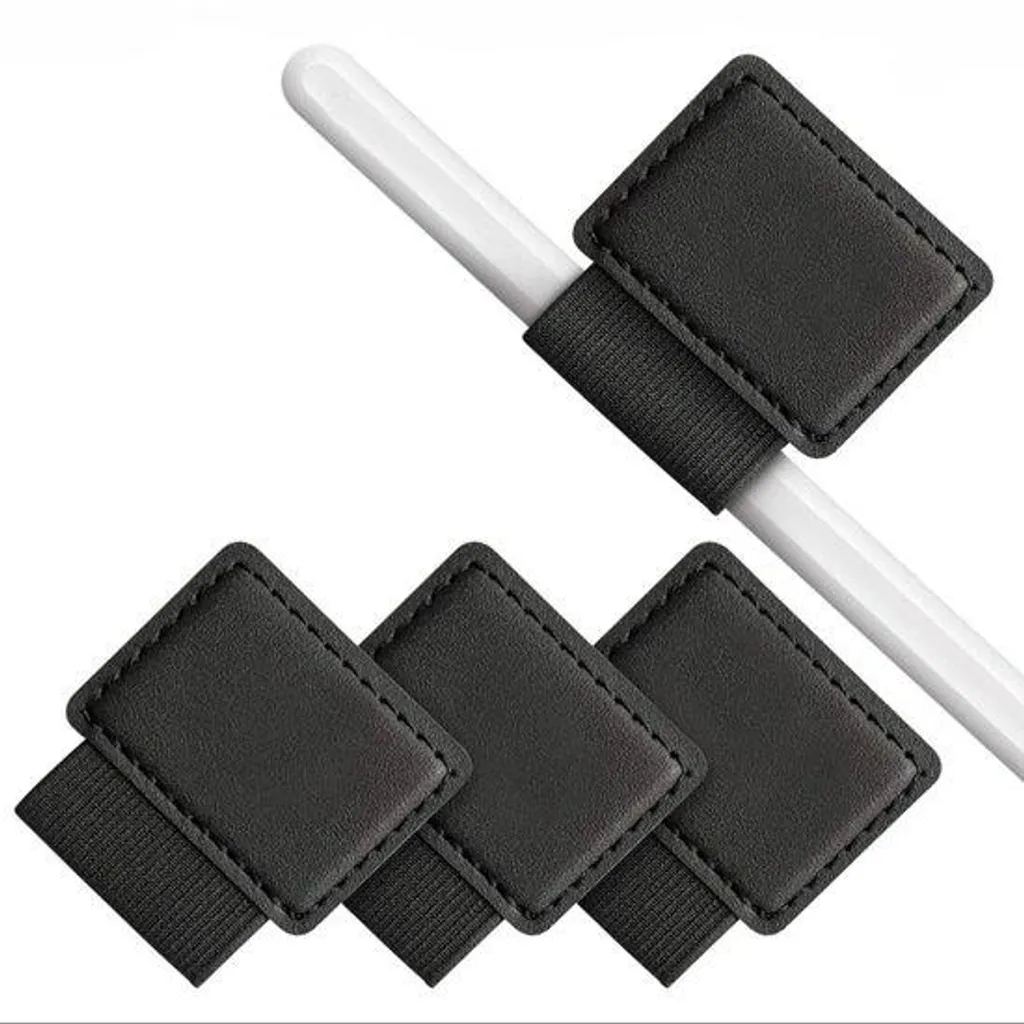 Porte-crayon autocollant noir en lot de 4 pour carnet et agenda de bureau