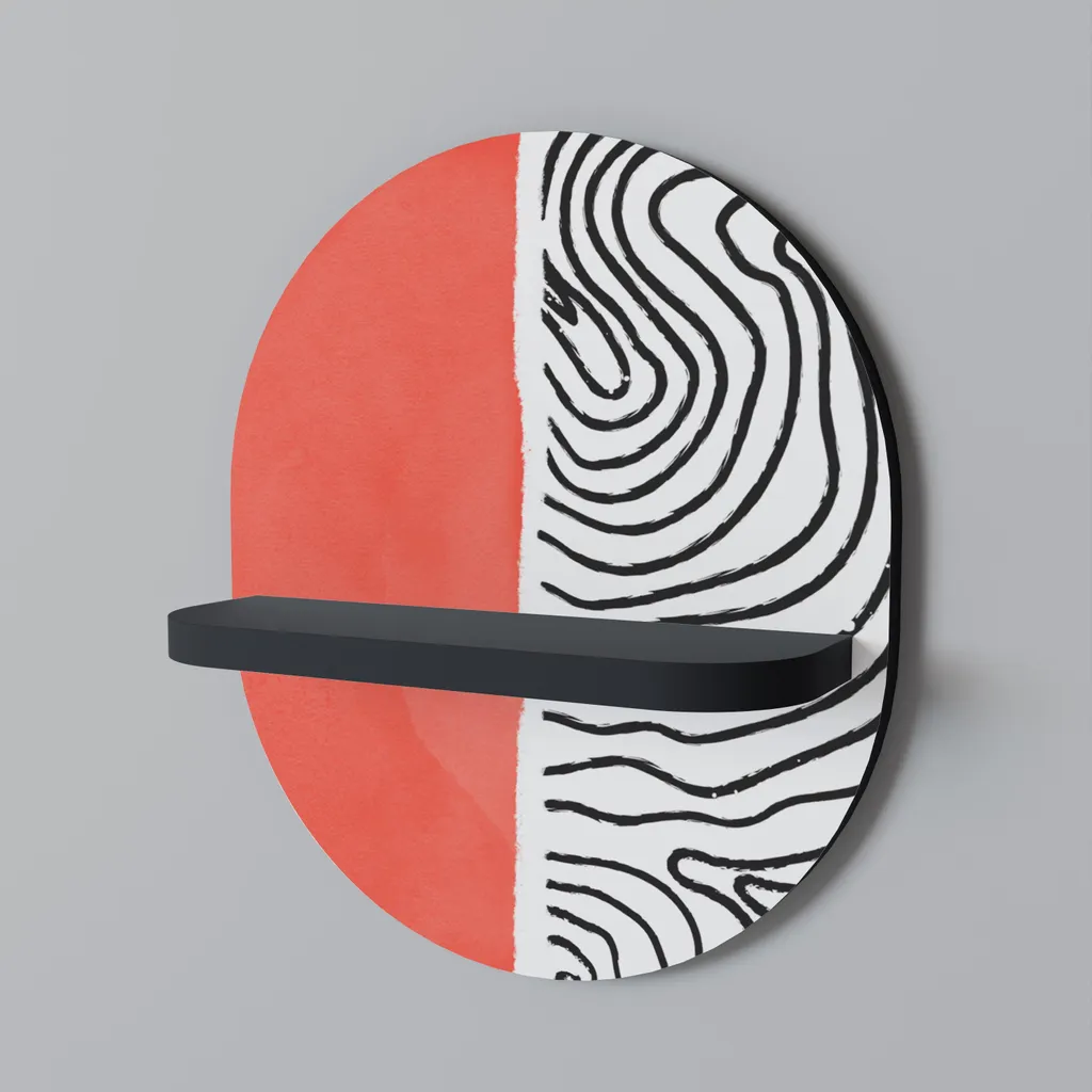 ORANGEY TREASURE Étagère ovale noire en métal au design contemporain