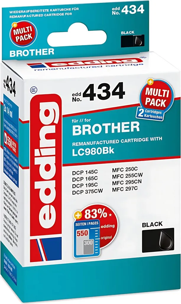2x Cartucce Brother LC980 Nero Compatibili | Spedizione Rapida e Risparmio