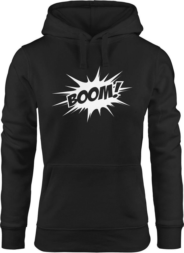 Kapuzen-Pullover Damen Comic Boom Hoodie Moonworks schwarz L