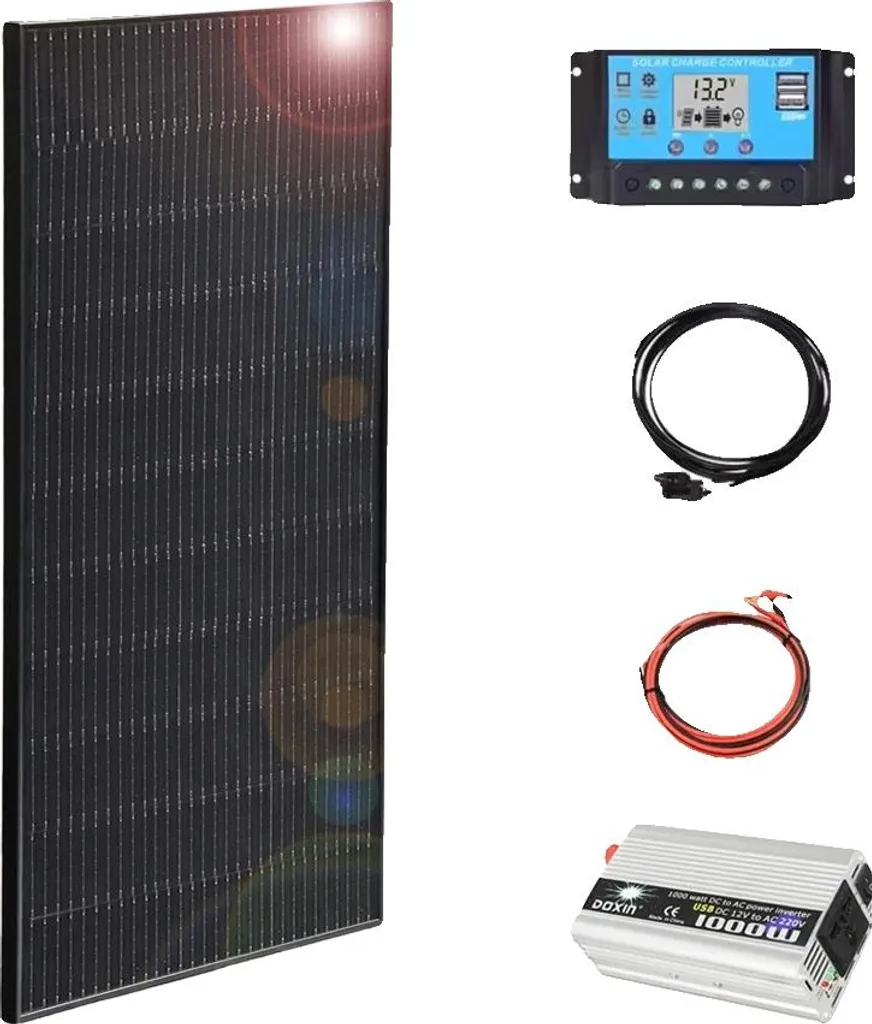 Panneau solaire monocristallin 150W kit complet 12V 220V haute efficacité
