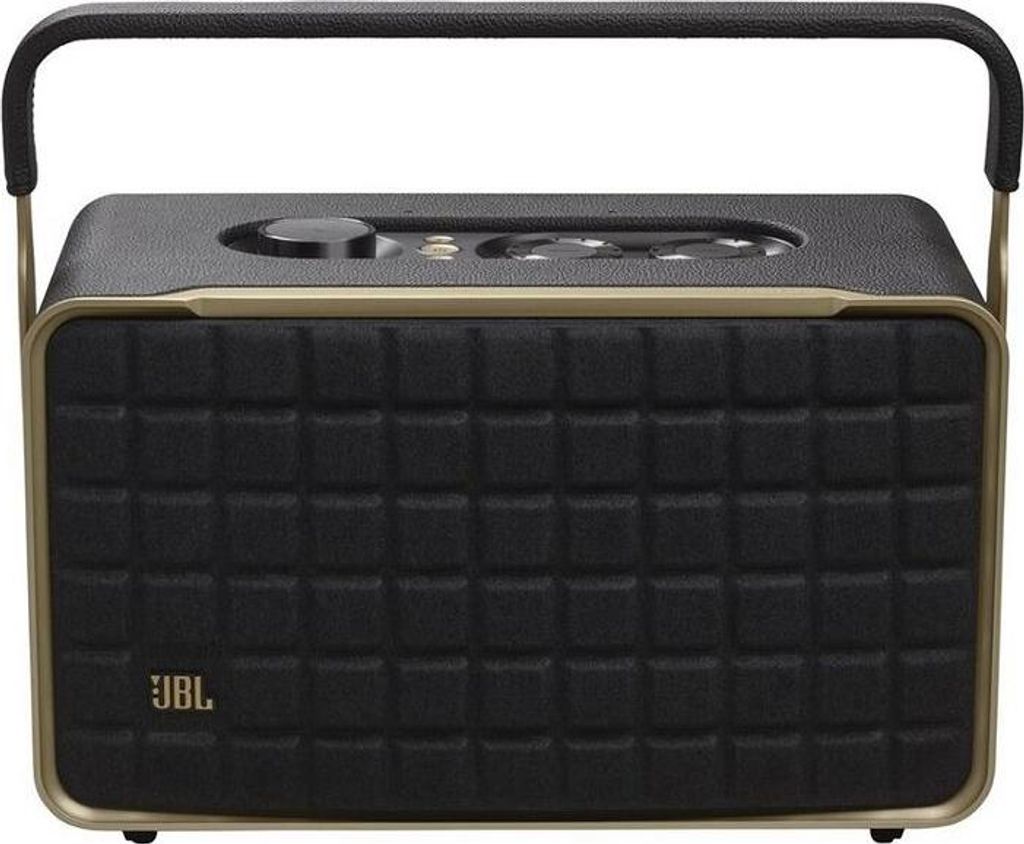A studio shot of a JBL speaker.