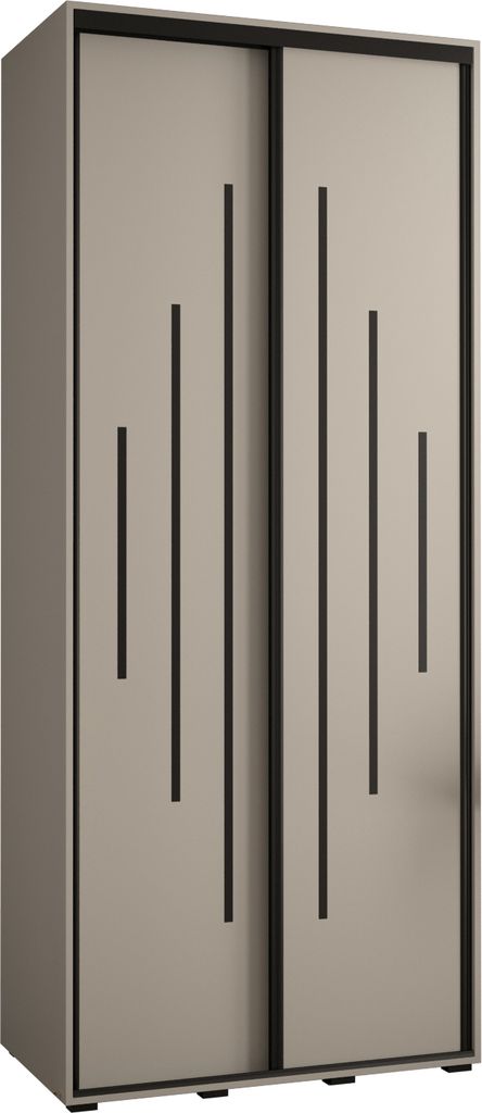 Kryspol Dakota 12 Schrank, zwei Türen - 235,2x120x45cm - Kaschmir Schwarz