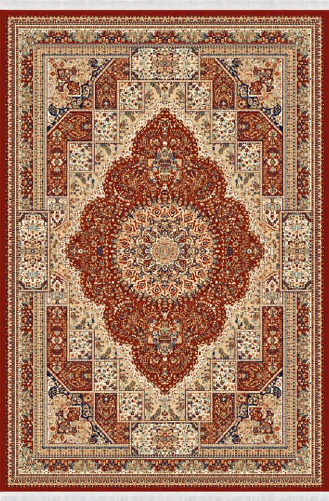Teppich Traditionell Bordüre Orientalischer Design Kunstteppich Rot 150x233
