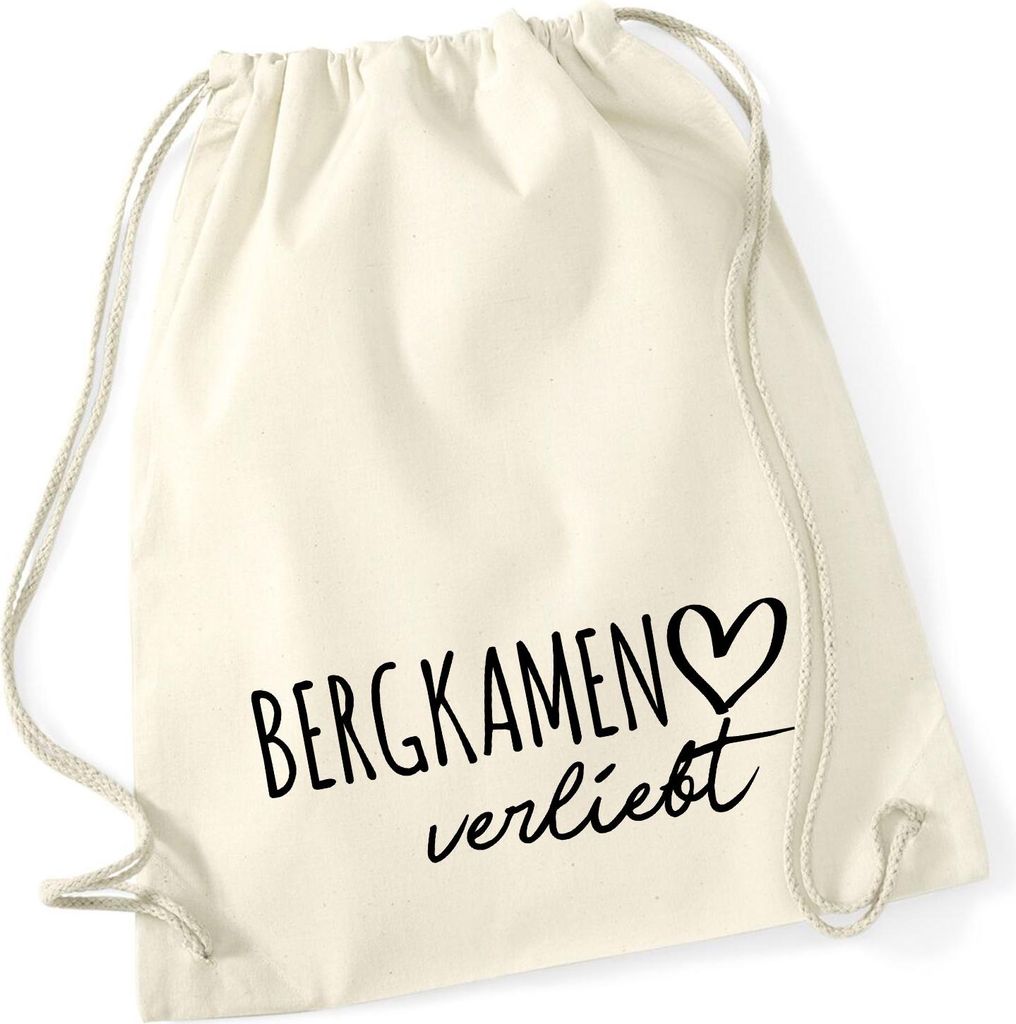 Huuraa Turnbeutel Bergkamen verliebt 12 Liter Natural Baumwolle Rucksack Geschenkidee