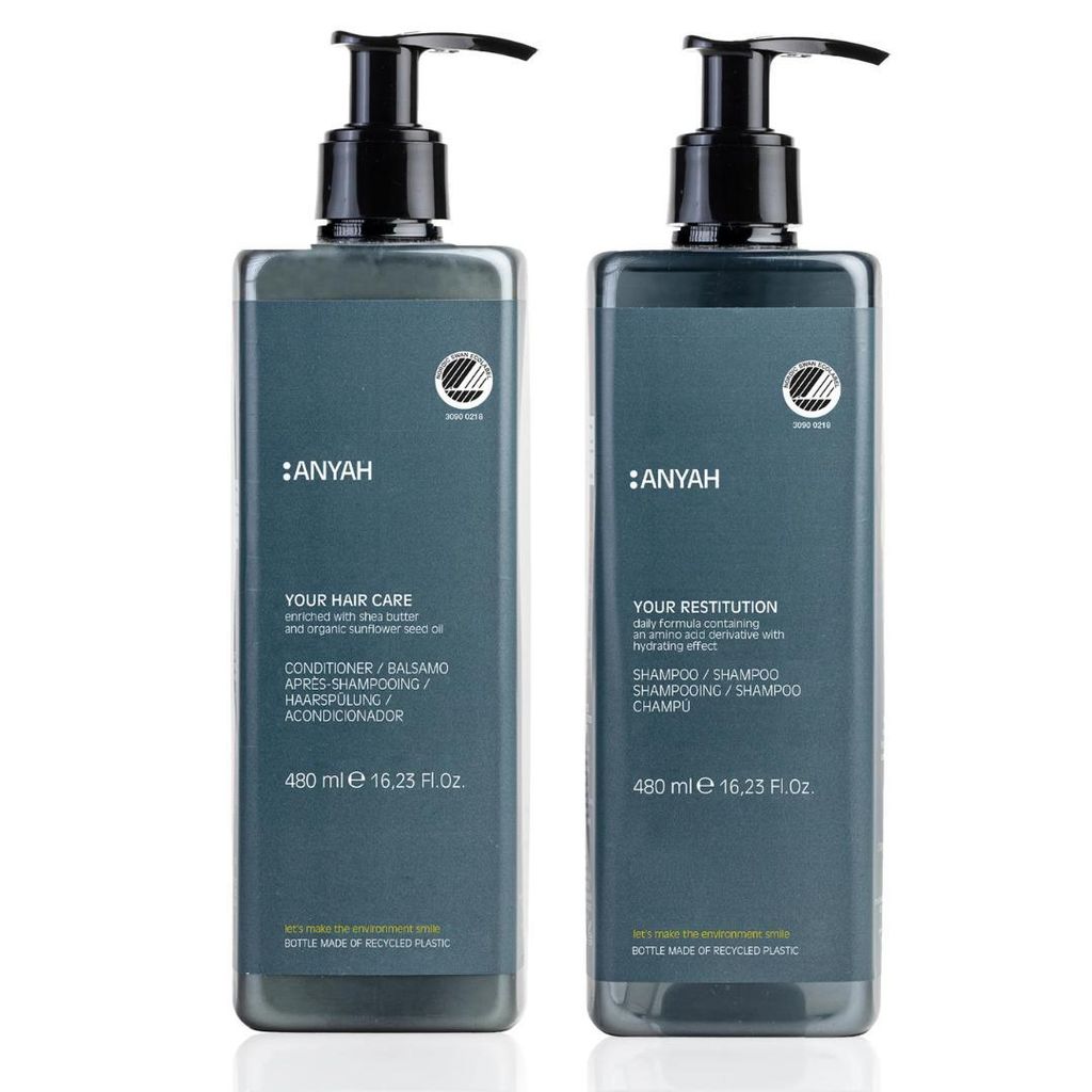 ANYAH Shampoo & Conditioner Set 2 × 480 ml – sanft, vegan, Haarpflege, spülung