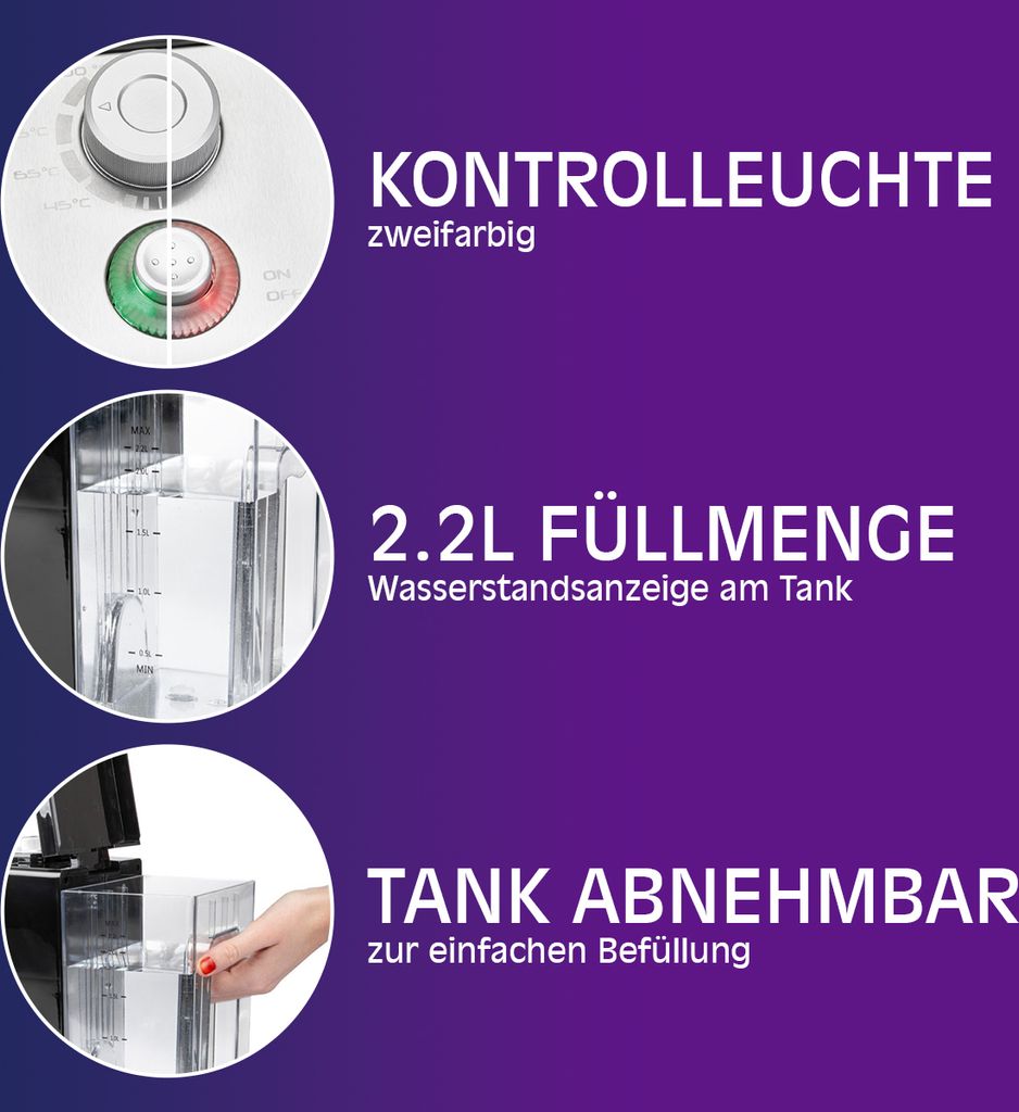 Dystrybutor gorącej wody ProfiCook PC-HWS 1168, 100°C w ok. Zdjęcie produktu 4