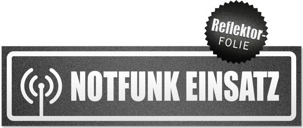 Notfunk Einsatz Piktogramm invertiert Magnetschild Schild magnetisch