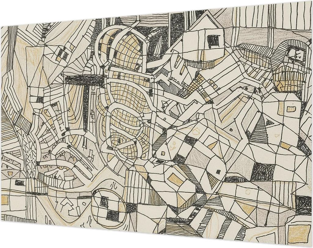 Wandtapete - Dekorative Tapete für Wohnzimmer- Tapetenfolie für Wanddekoration - 104x70 cm - Geometrische Abstraktion