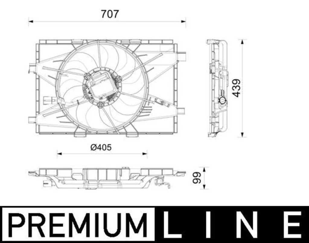 Ventilateur de Radiateur Ø 405 mm CFF 664 000P pour FIAT 500e Électrique