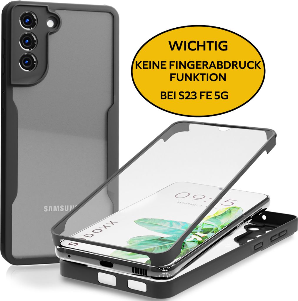 360 Hülle Für Samsung Galaxy S23 FE 5G Klar Sicht Rundum Full Cover Sudoxx Acryl Etui Rundum Komplett Schutz