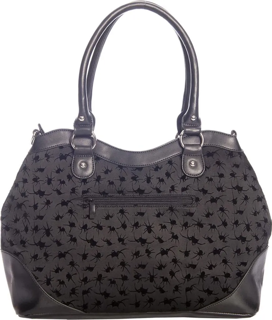 Sac à bandoulière en velours avec gemme et toile d'araignée - 3