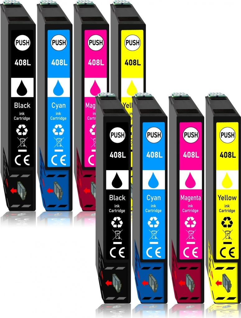 8er Pack Druckerpatronen 408 408L kompatibel mit Epson WF-C4310
