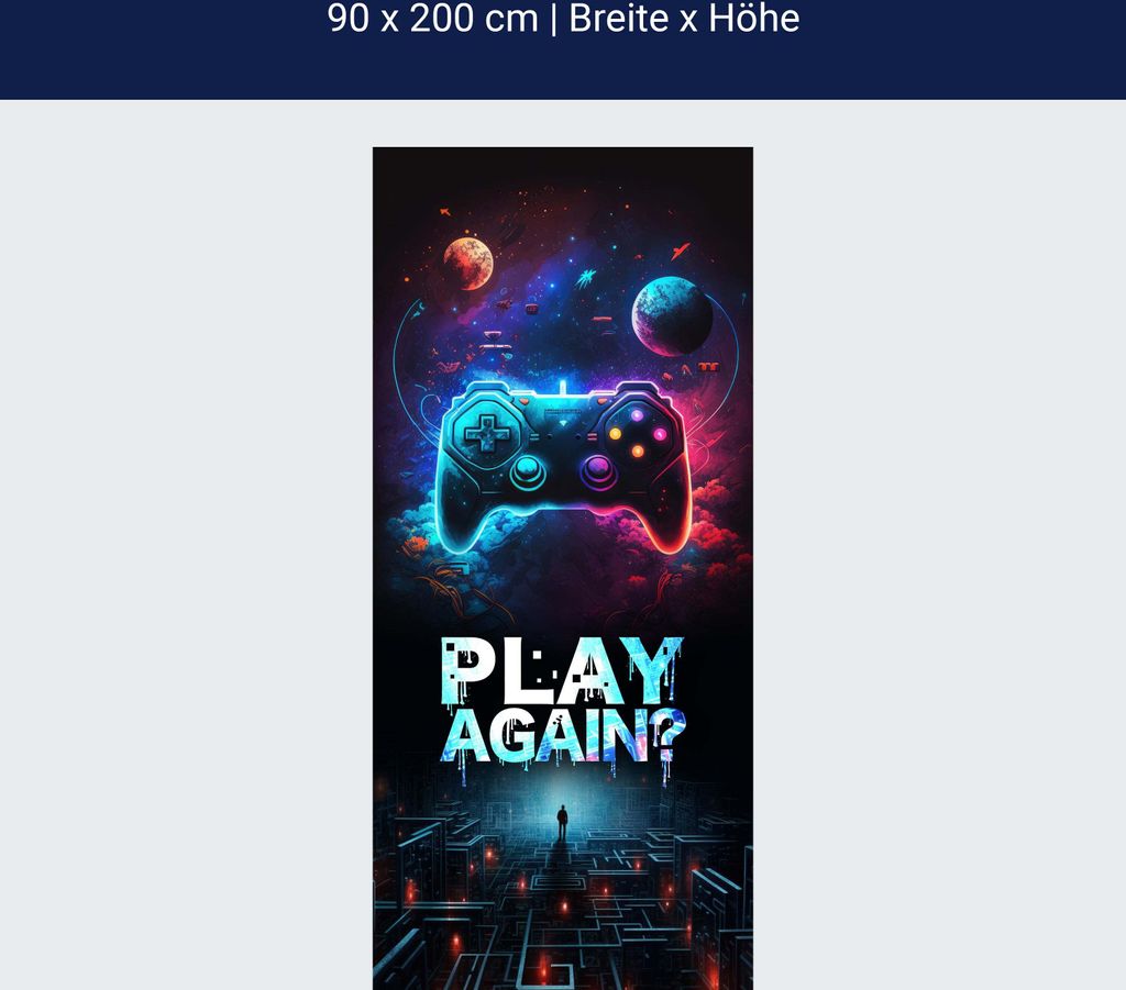 Türtapete Controller, Gaming, Spruch M1500 – 90 x 200cm / selbstklebende Dekorfolie