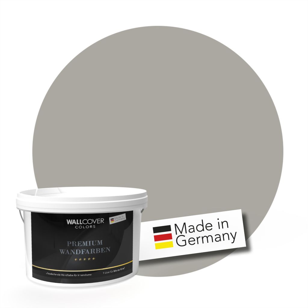 WALLCOVER PREMIUM Wandfarbe Friedliches Gletschergrau Hochdeckend Matt 5L für 40
