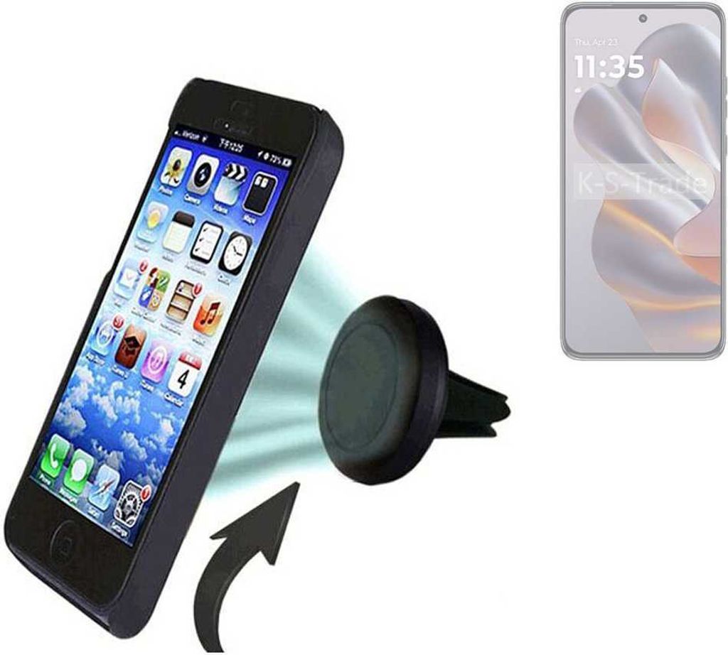 K-S-Trade kompatibel mit Motorola Edge 50 Neo Auto Handy Halterung KFZ Halter Lüftungsgitterhalterung Air Vent mount Smartphone Halter