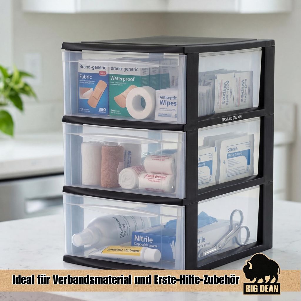 BigDean Große Schubladenbox A4 Schubladenschrank