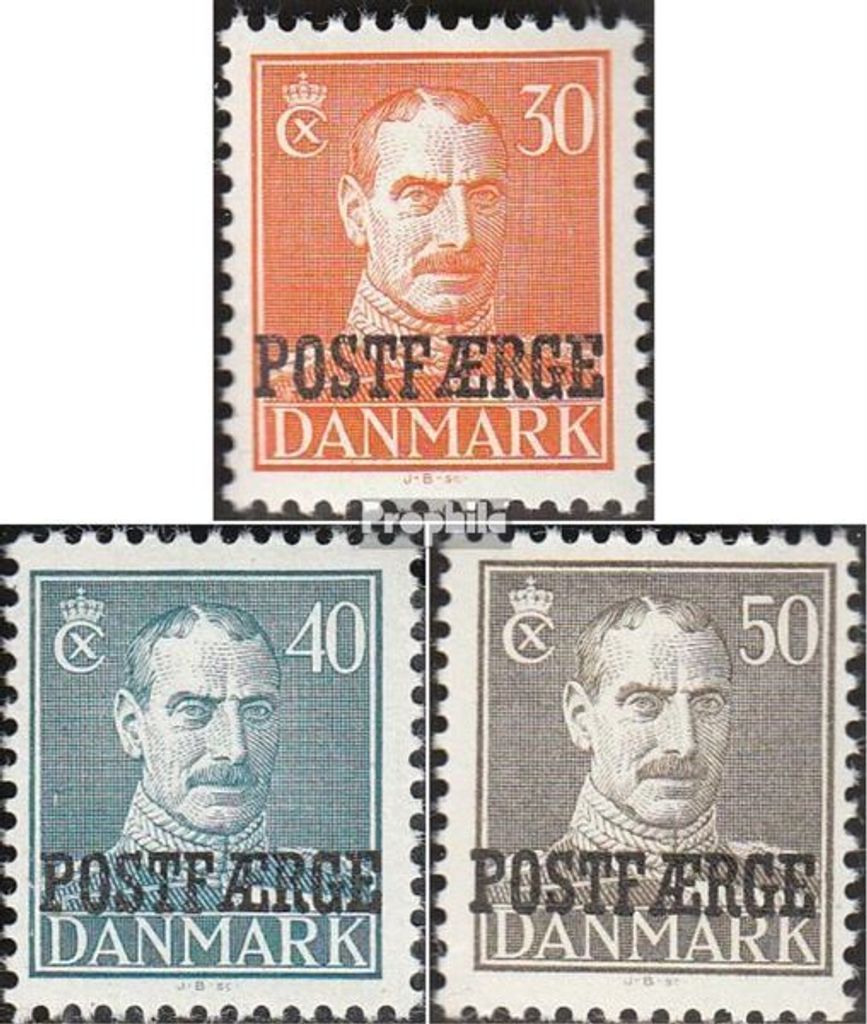 Briefmarken Dänemark 1945 Mi PA28-PA30 (kompl.Ausg.) postfrisch Postfähremarken