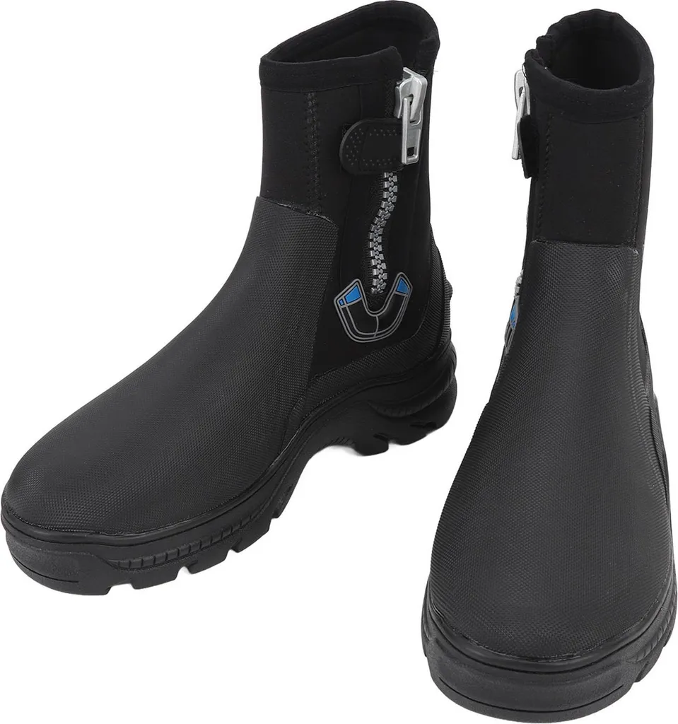Stivali da immersione, spessore 5 mm, suola in gomma, fodera morbida, neoprene alto, per lo snorkeling, il nuoto, il surf, taglia 9