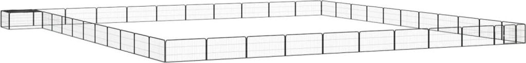 44-tlg. Hundelaufstall Schwarz 100x50cm Stahl Pulverbeschichtet
