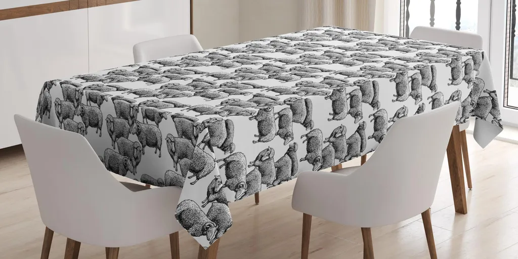 Tovaglia Shabby Chic ABAKUHAUS Pecorelle - 140x240 cm Lavabile