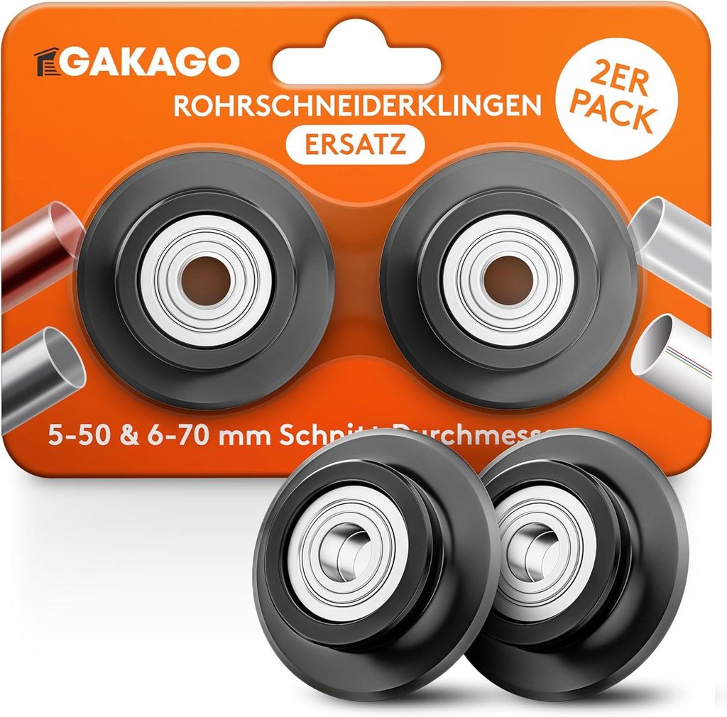 Ersatzklinge Rohrschneider 2er Pack 5-50mm + 6-70mm - Edelstahl Kupfer Aluminium
